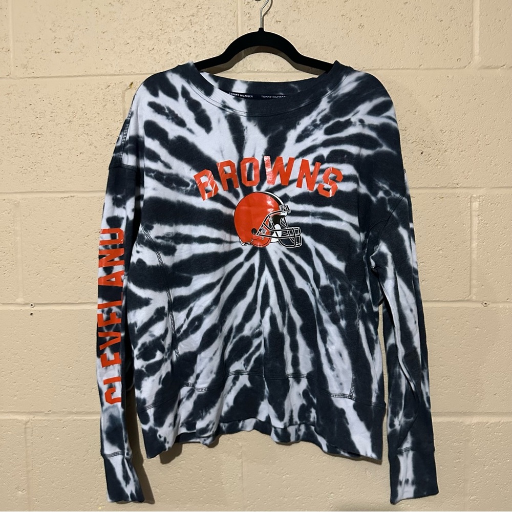 NFL x Tommy Hilfiger Cleveland Browns women’s long sleeve tie-dye tshirt size XL